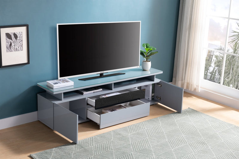 Adam 68\" Modern TV Stand with Storage and Cable Management for TVs up to 75\"- Grey