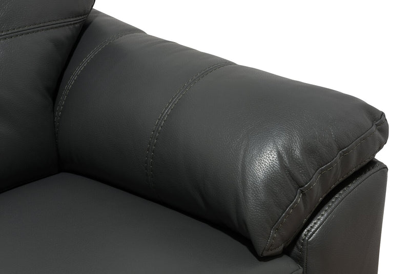 Made in Canada Addison 42\" Leather-Look Fabric Chair with Tufted Back Cushion - Grey