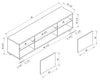 Kort & Co. Aiden 72" TV Stand with Storage and Cable Management for TVs up to 80"- Natural and White|Meuble pour téléviseur Aiden de Kort & Co. de 72 po avec rangement et système de gestion des câbles pour téléviseurs jusqu’à 80 po - naturel et blanc