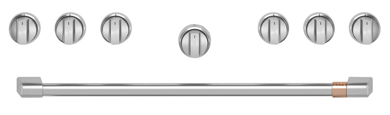 Café Handle and Knob Set for 36\" Range in Brushed Stainless - CXPR6HKPTSS