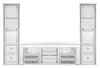 Oakley 98.5\" Glam 3-Piece Entertainment Centre with Storage and Cable Management for TVs up to 65\"- Silver