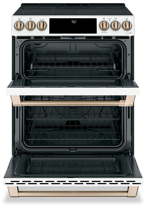 Cafe 7 Cu. Ft. Smart Electric Range with True European Convection and Self Clean Racks - Matte White - CCES750P4MW2