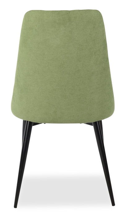 Miya Dining Chair with Polyester Fabric, Metal - Moss Green