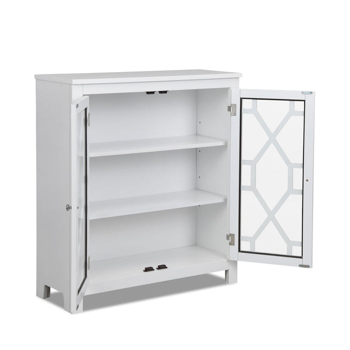 Clary 31.5\" Accent Cabinet with Glass Doors - White