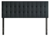 Ellis Upholstered Headboard in Charcoal Fabric, Button Tufted - Queen Size | Tête de lit rembourrée Ellis en tissu anthracite avec capitonnage à boutons - format grand lit