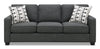 Sawyer Linen-Look Fabric Sofa - Charcoal Grey 
