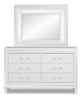 Max Mirror - White - Glam style Mirror in White Asian Hardwood, Medium Density Fibreboard (MDF), Plywood