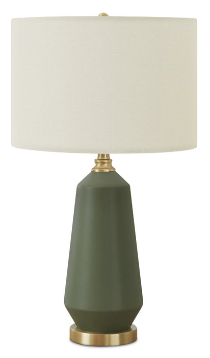 26\" Green and Gold Ceramic Table Lamp