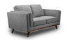 Kassia Linen-Look Loveseat - Grey 
