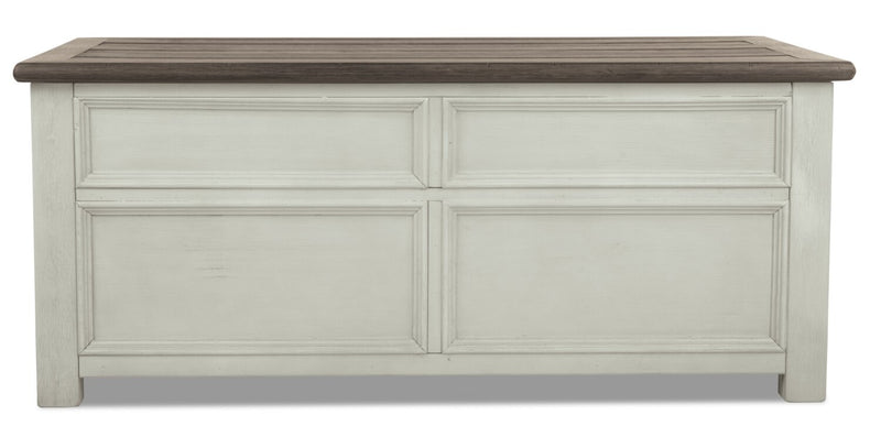 Colby 46\" Rustic Lift Top Coffee Table with Storage and Casters - Two Tone Wood