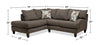 Nofia 2-Piece Chenille Left-Facing Sectional - Charcoal 