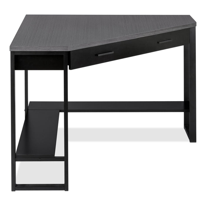 Christiana 42\" Corner Office Desk with Drawer - Black/Grey