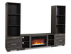 Antoni 102\" Modern 3-Piece Entertainment Centre with Electric Fireplace and Storage for TVs up to 70\"- Grey
