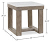 Corsa 24" Modern End Table - Marble Top with Grey Brown Wood Base|Table de bout moderne Corsa de 24 po - dessus en marbre avec base en bois gris-brun
