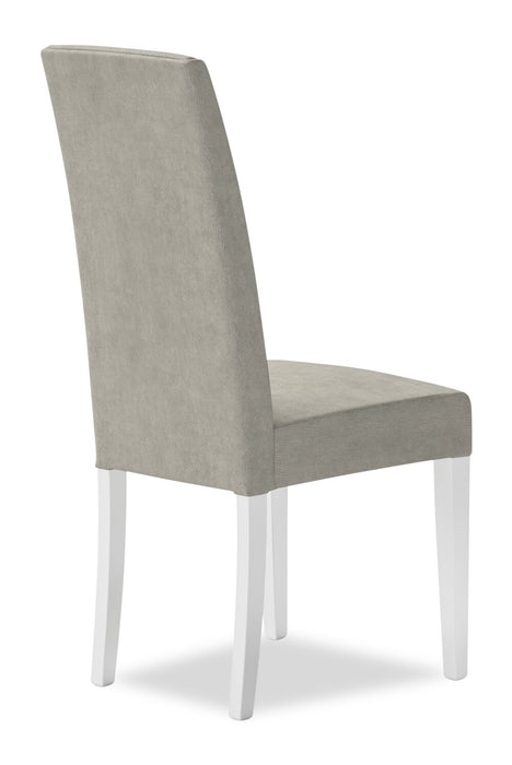 Raia Dining Chair with Vegan-Leather Fabric - Made in Italy, Modern - Light Grey
