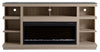 Axel 74" Modern  Electric Fireplace TV Stand with Storage and Cable Management for TVs up to 85"- Taupe|Meuble pour téléviseur moderne Axel de 74 po avec foyer électrique, rangement et système de gestion des câbles pour téléviseurs jusqu’à 85 po - taupe