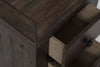 Morgan Chairside Table with USB - Brown - Rustic style End Table in Dark brown Reclaimed Wood, Pine, Plywood