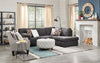 Morty 2-Piece Chenille Right-Facing Condo Sectional - Grey 