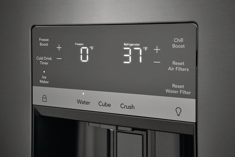 Frigidaire Gallery 36\" 27.8 Cu. Ft. Standard-Depth French-Door Refrigerator - Smudge-Proof® Black Stainless Steel - GRFS2853AD