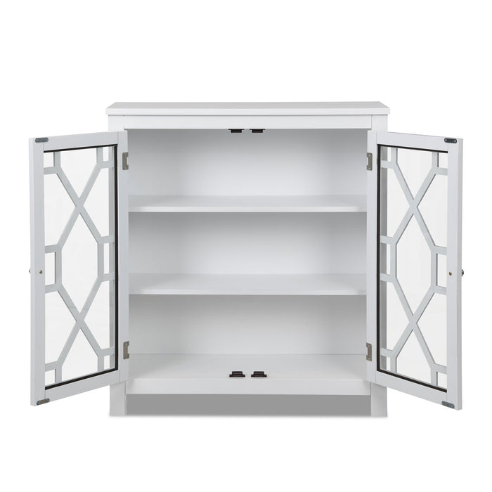 Clary 31.5\" Accent Cabinet with Glass Doors - White