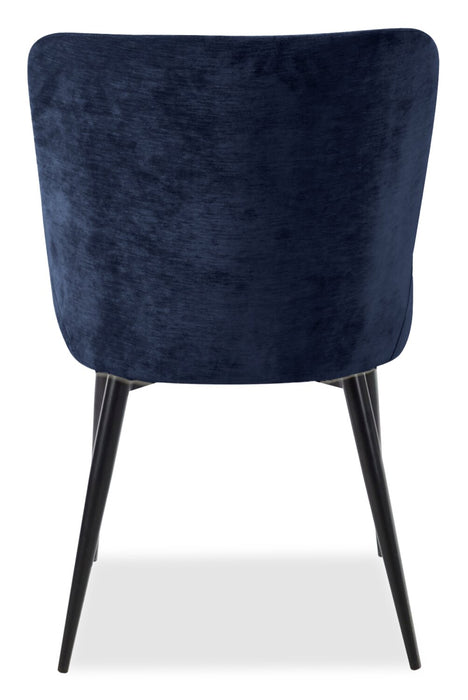 Lexi Dining Chair with Velvet-Look Fabric, Metal - Blue