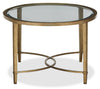 Copia 50" Traditional Oval Glass Top Coffee Table - Silver and Gold with Metal Base|Table à café ovale traditionnelle Copia de 50 po avec dessus en verre - argentée et dorée avec base en métal