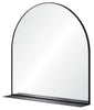 Rounded Black Mirror with Shelf - 35" x 35" 