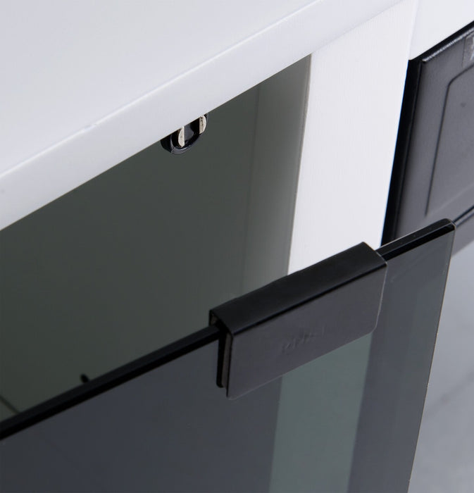 Ignatius 64\" Modern Electric Fireplace TV Stand with Storage & Cable Management for TVs up to 70\"- White