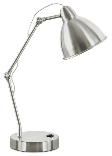 17" Nickle Metal Desk/Task Lamp wiht USB Charging
