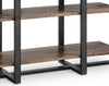 Manchester 54" Modern Sofa Table with Storage and Shelf - Brown Wood with Iron Base|Table de salon moderne Manchester de 54 po avec rangement et tablette - bois brun avec base en fer