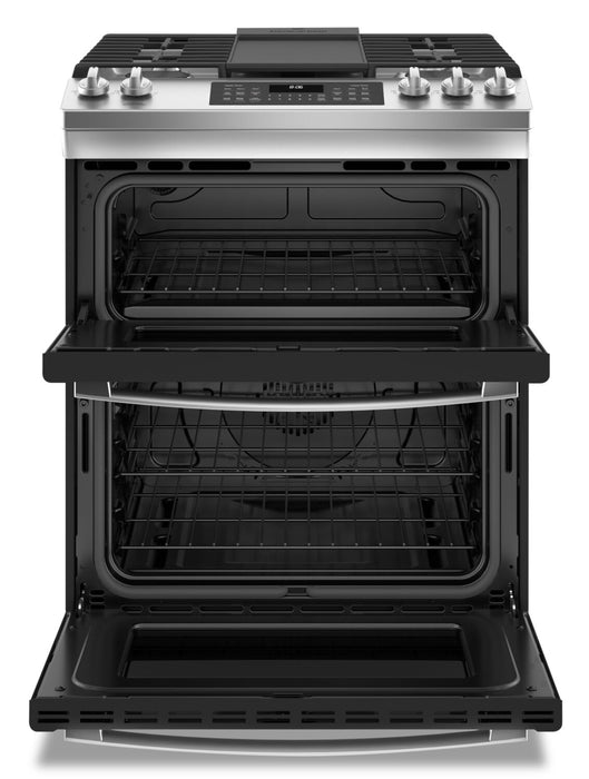 GE 6.7 Cu. Ft. Gas Range with Steam Clean and Edge To Edge Cooktop - Stainless Steel - JCGSS86SPSS