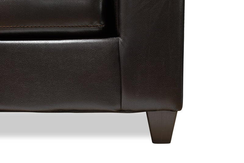 Made in Canada Addison 2-Piece Left-Facing Leather-Look Fabric Sectional with Removable Seat Cushions - Blackberry