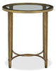 Copia 22" Traditional Oval Glass Top End Table - Silver and Gold with Metal Base|Table de bout ovale traditionnelle Copia de 22 po avec dessus en verre - argentée et dorée avec base en métal