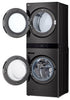 LG 5.8 Washer/7.4 Dryer Cu. Ft. Front-Load High-Efficiency Steam Washtower™ - Black Steel - WKEX300H… | Tour de lavage WashTowerMC à la vapeur haute efficacité LG à chargement frontal avec laveuse de 5,8 …