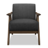 Kyra Linen-Look Fabric Accent Chair - Grey 