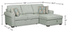Scott Living Haven 2-Piece Right-Facing Chenille Fabric Sleeper Sectional with Storage Chaise - Seafoam Blue | Sofa-lit sectionnel de droite Haven de Scott Living 2 pièces en tissu de chenille avec fauteuil long de rangement - bleu écume de mer
