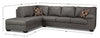 Morty 2-Piece Leather-Look Fabric Left-Facing Sectional - Grey