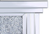 Flint Glam Fireplace  - Glam style Electric Fireplace in Black, Glass, Silver  Medium Density Fibreboard (MDF)