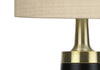 28" Black and Gold Metal with Beige Drum Table Lamp|Lampe de table de 28 po en métal noir et doré avec abat-jour beige