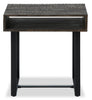 Vito 24" Modern End Table with Storage - Brown with Black Metal Legs|Table de bout moderne Vito de 24 po avec rangement - brune avec pattes en métal noir