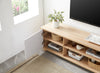 Kort & Co. Aiden 72" TV Stand with Storage and Cable Management for TVs up to 80"- Natural and White|Meuble pour téléviseur Aiden de Kort & Co. de 72 po avec rangement et système de gestion des câbles pour téléviseurs jusqu’à 80 po - naturel et blanc