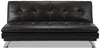 June Leather-Look Fabric Futon - Black 