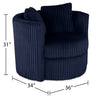 Petite Chenille Swivel Cuddler Chair - Groove Midnight 