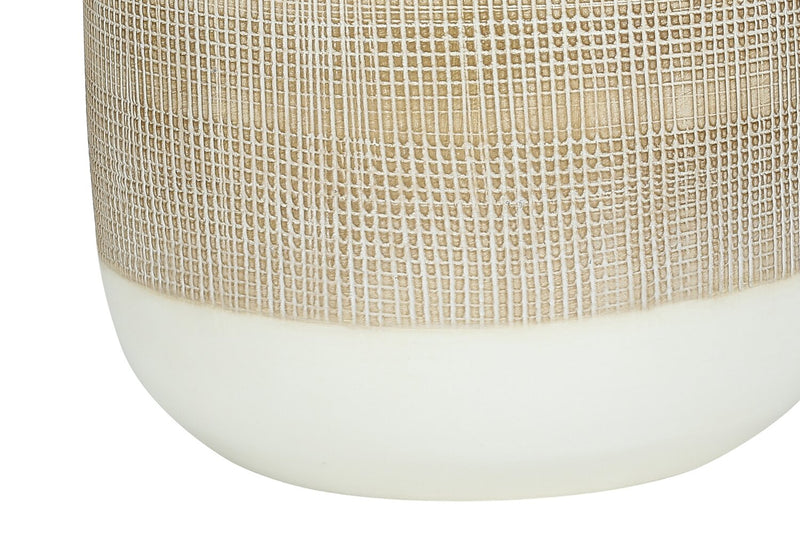 27\" Cream Ceramic Table Lamp with Beige Shade