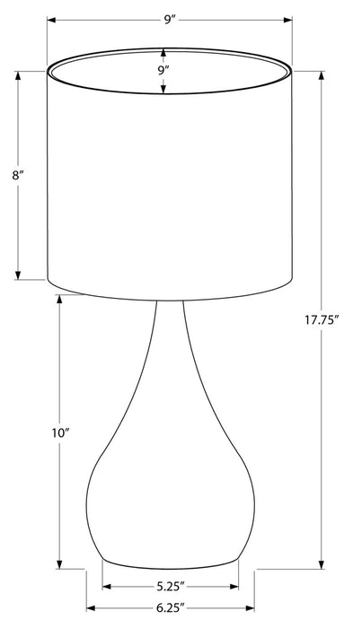 18\" Black Metal 2-Piece Set, with Two Table Lamps