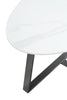 Kort & Co. Nico 22" Modern Oval End Table - White Sinetered Stone with Dark Grey Metal Legs|Table de bout ovale moderne Nico de Kort & Co. de 22 po - pierre frittée blanche avec pattes en métal gris foncé