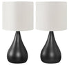 18" Black Metal 2-Piece Set, with Two Table Lamps|Ensemble 2 lampes de table de 18 po en métal noir