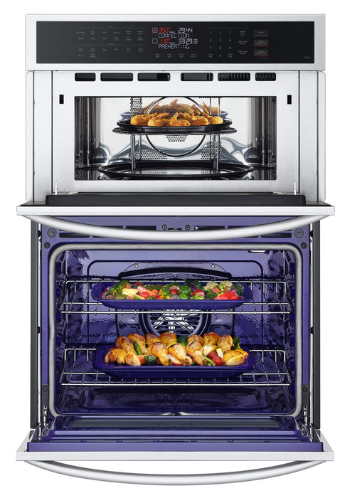 LG 30\" 6.4 Cu. Ft. Electric Combination Wall Oven with Fan Convection - Smudge Proof Stainless Steel - WCEP6423F