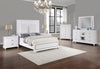 Ava 5pc Bedroom Set with Bed, Dresser & Mirror, LED, Glam, White - Queen Size | Ensemble de chambre à coucher Ava 5 pièces somptueux avec lit, commode, miroir et éclairage à DEL, b…