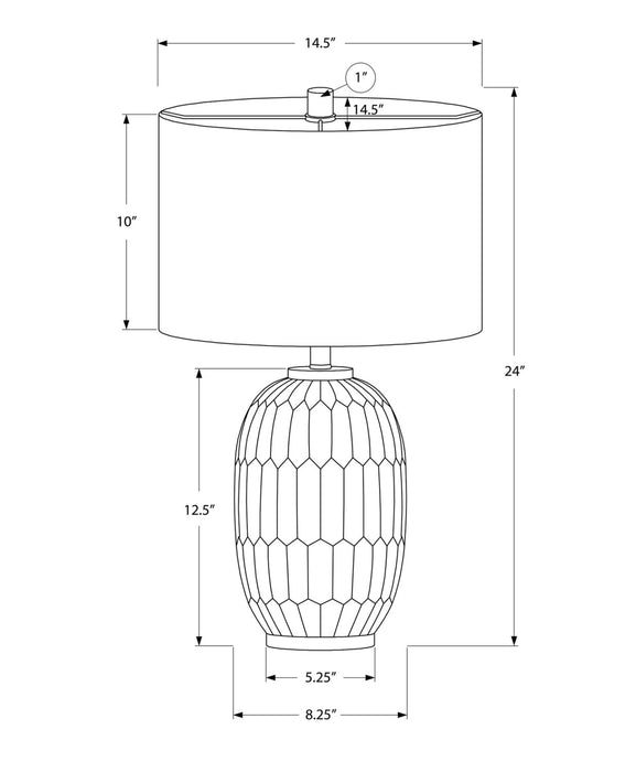 24\" Cream Textured Resin Table Lamp